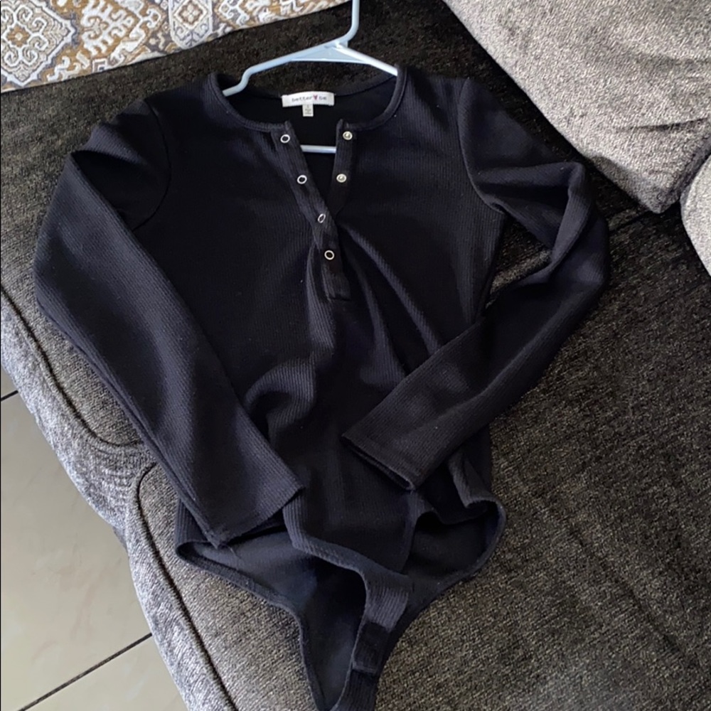 Black long sleeve body suit